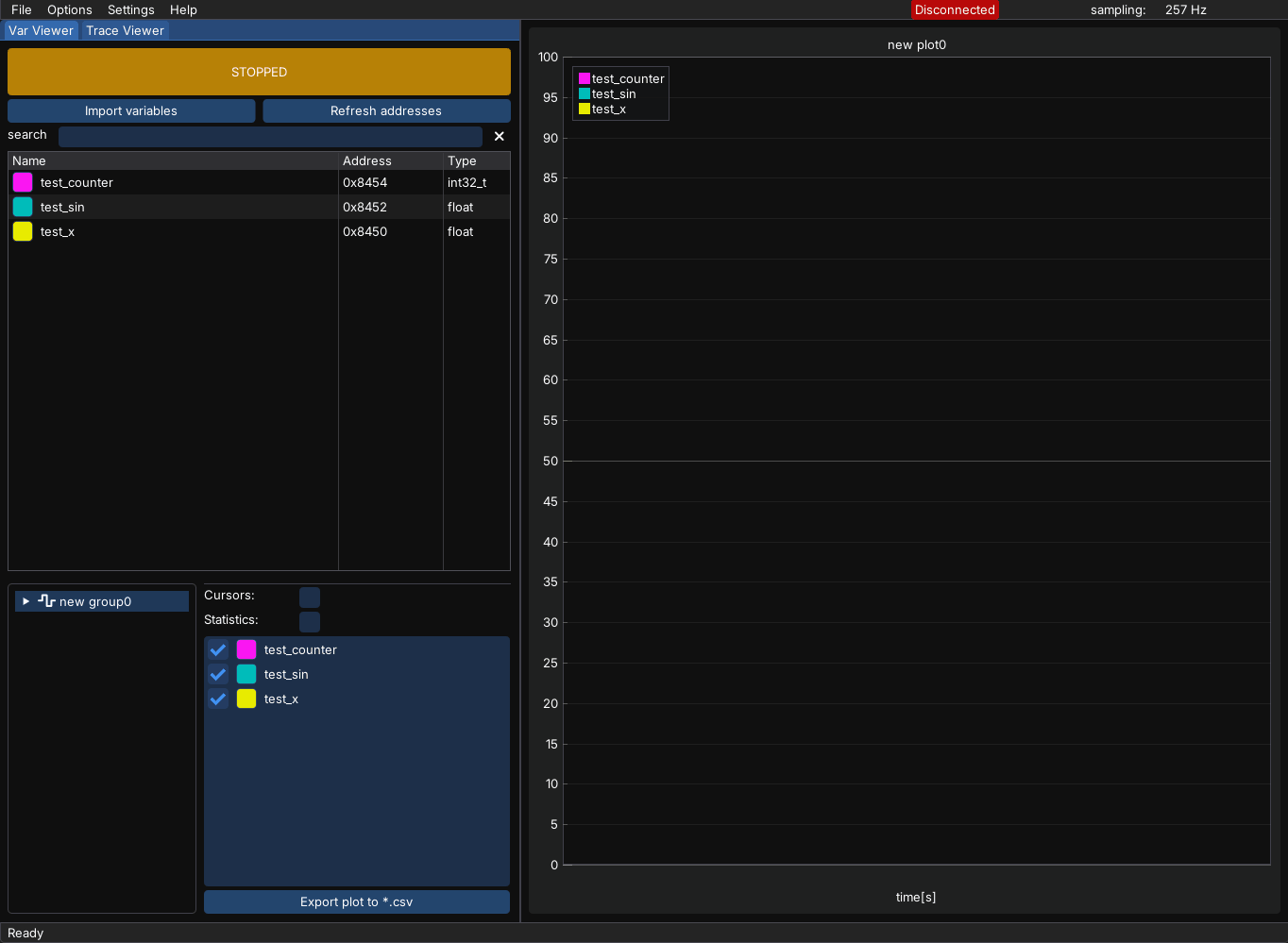 Creating a recorder group and dragging test_counter onto it